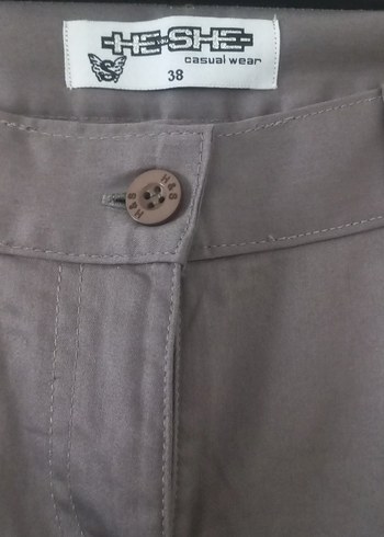 Gri Midi Kumaş Kadın Pantolon - Görsel 2