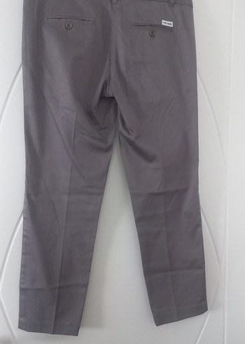 Gri Midi Kumaş Kadın Pantolon - Görsel 3