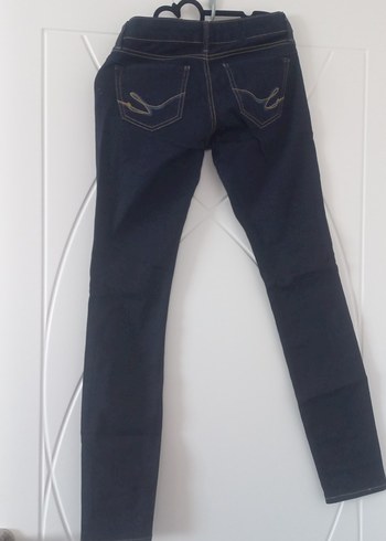 Lacivert Midi Boy Kadın Denim Pantolon - Görsel 3