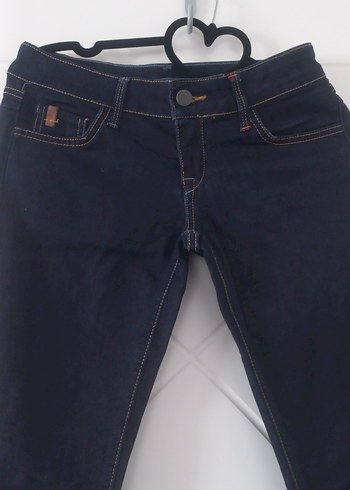 Lacivert Midi Boy Kadın Denim Pantolon - Görsel 2