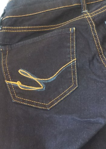 Lacivert Midi Boy Kadın Denim Pantolon - Görsel 4