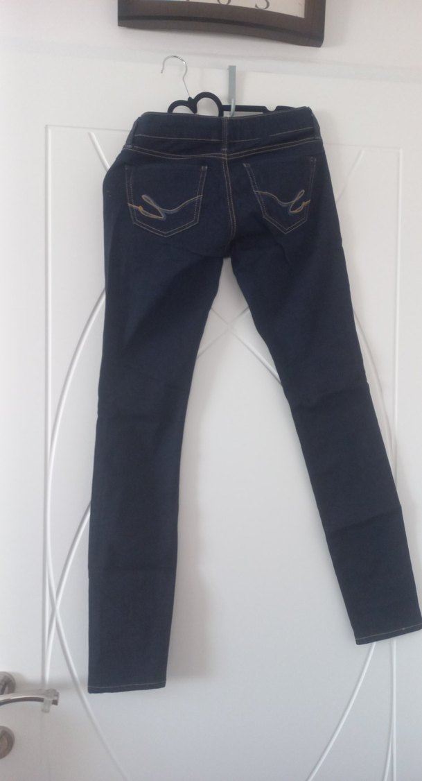 Lacivert Midi Boy Kadın Denim Pantolon - Görsel 3