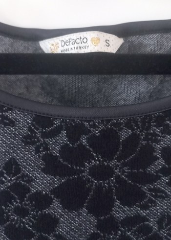 Şık dantel desen görünümlü ,tok kumaş  dokulu elbise - Görsel 2