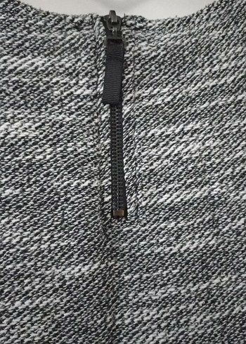 Uzun Kollu Gri Siyah Triko Midi Elbise - Görsel 5