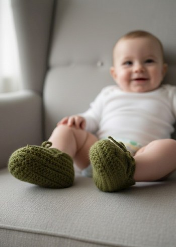 El Örgüsü Bebek Mokasen Tarz Patik - Görsel 2