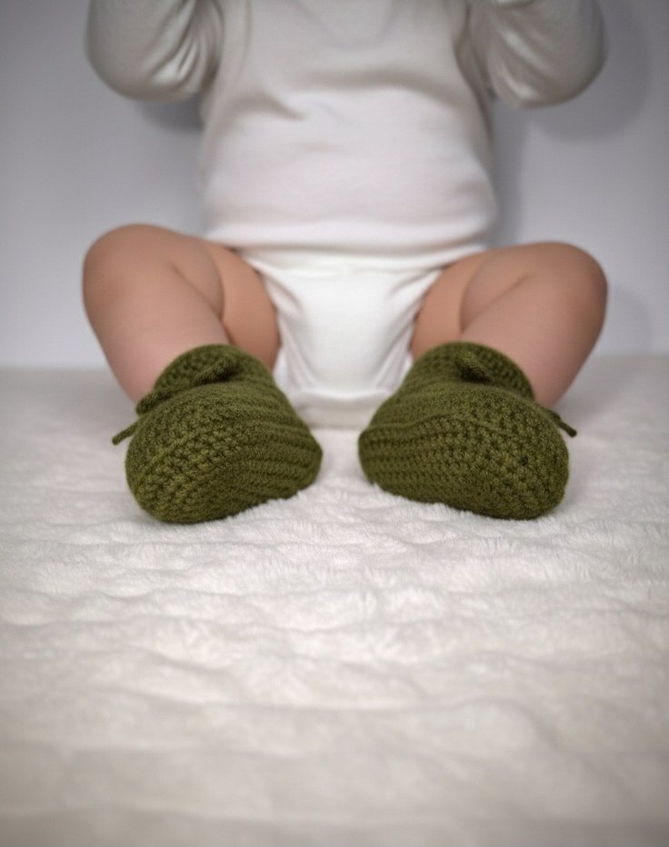 El Örgüsü Bebek Mokasen Tarz Patik - Görsel 4