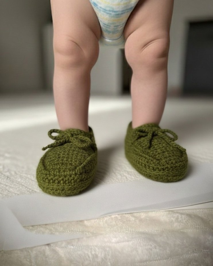 El Örgüsü Bebek Mokasen Tarz Patik - Görsel 3