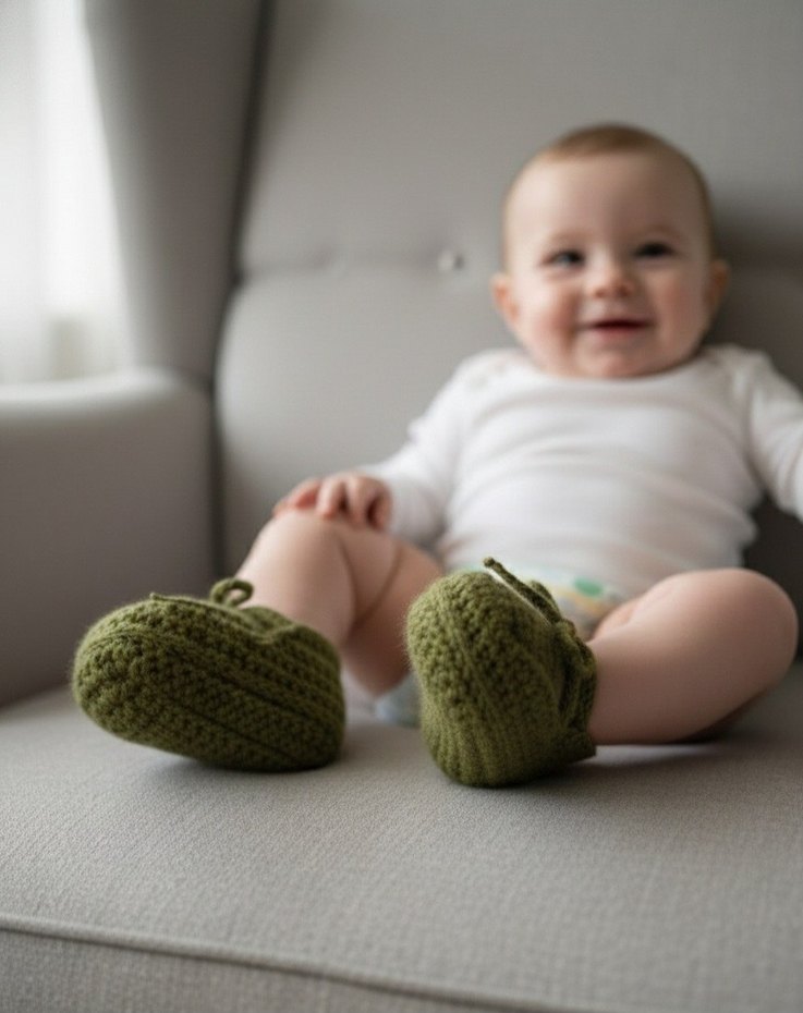 El Örgüsü Bebek Mokasen Tarz Patik - Görsel 2