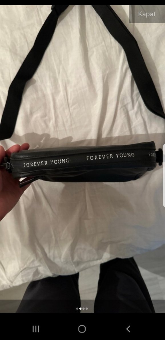 Siyah Fermuarlı Kadın Omuz Çantası - Görsel 2