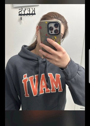 Gri Kapüşonlu Rahat Kesim Sweatshirt - Görsel 2