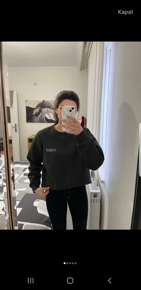 Mavi Gri Kadın Sweatshirt - Görsel 2