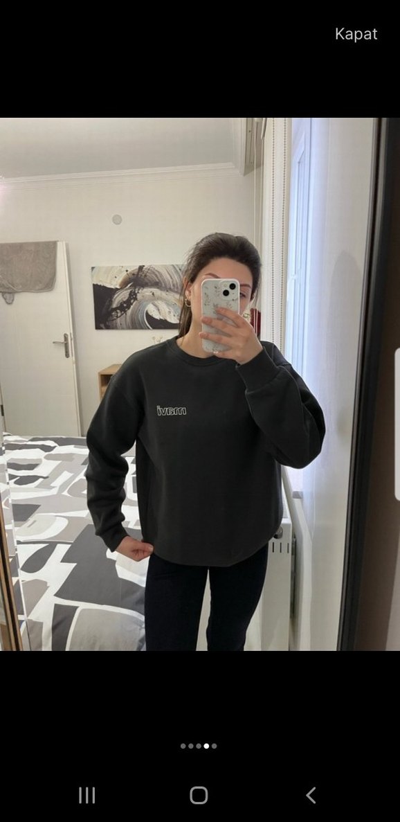 Mavi Gri Kadın Sweatshirt - Görsel 4