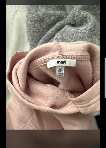 Pembe Kapüşonlu Basic Sweatshirt - Görsel 5