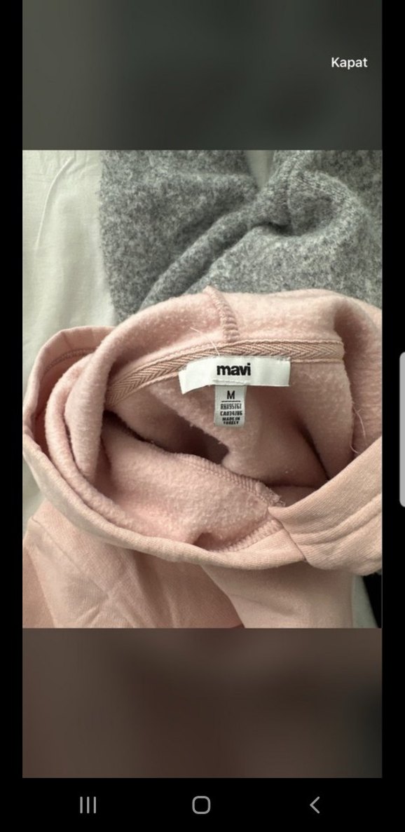 Pembe Kapüşonlu Basic Sweatshirt - Görsel 5