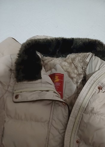 Bej Düğmeli Kadın Kışlık mont - Görsel 3