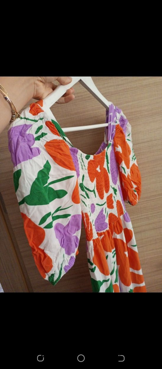 Çiçek Desenli Uzun Bohem Elbise - Görsel 2