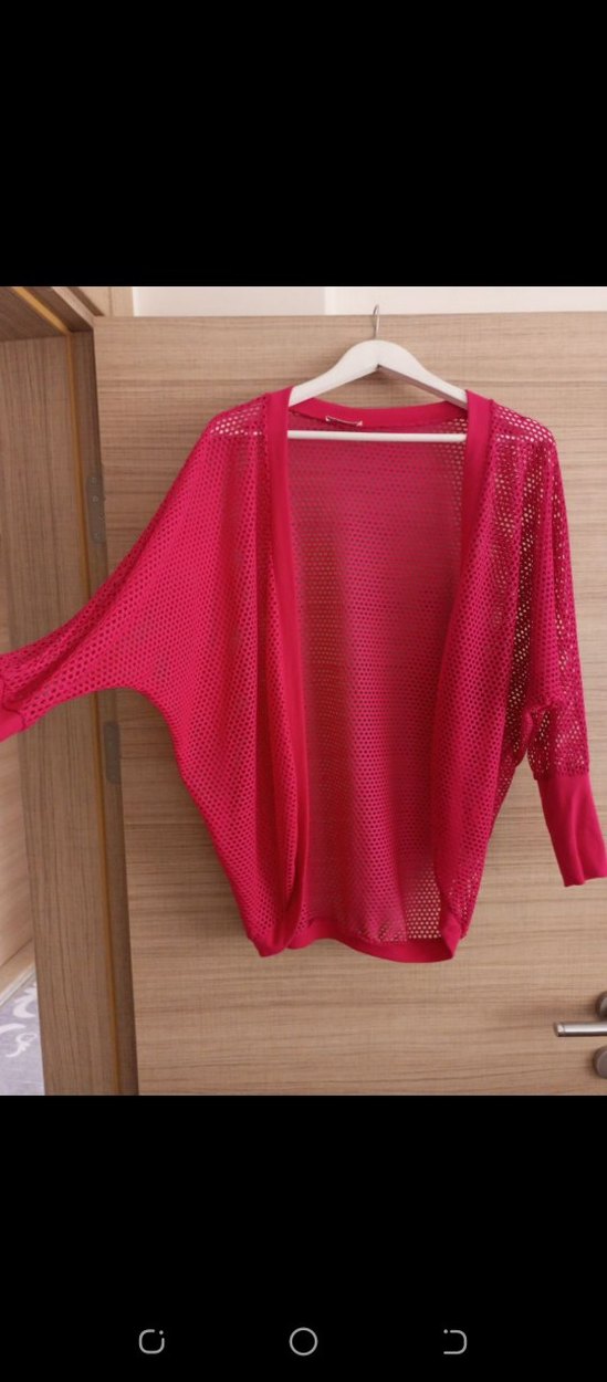 Örgü Detaylı Pembe Kadın Hırka - Görsel 2