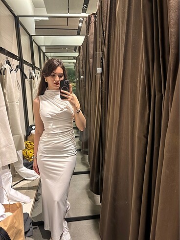 xs Beden beyaz Renk Zara yeni sezon elbise