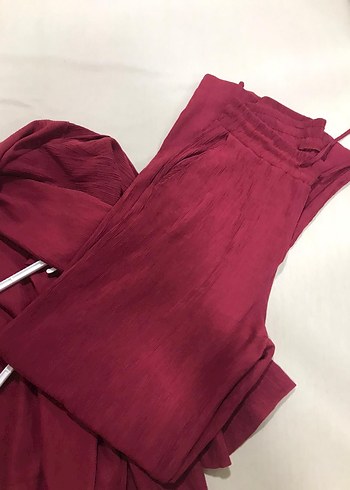 Bordo Kadın Midi Boy Salaş Uzun Kollu Hırka - Görsel 2