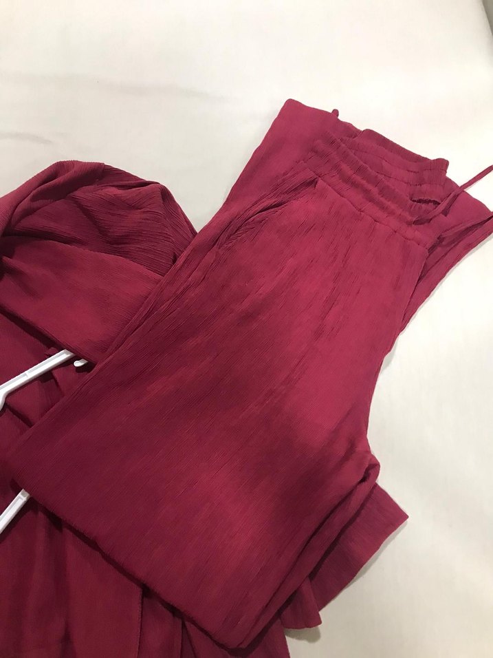 Bordo Kadın Midi Boy Salaş Uzun Kollu Hırka - Görsel 2