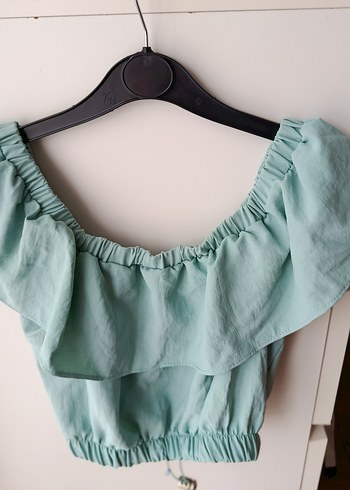 Kadın Turkuaz Mini Bluz - Görsel 3