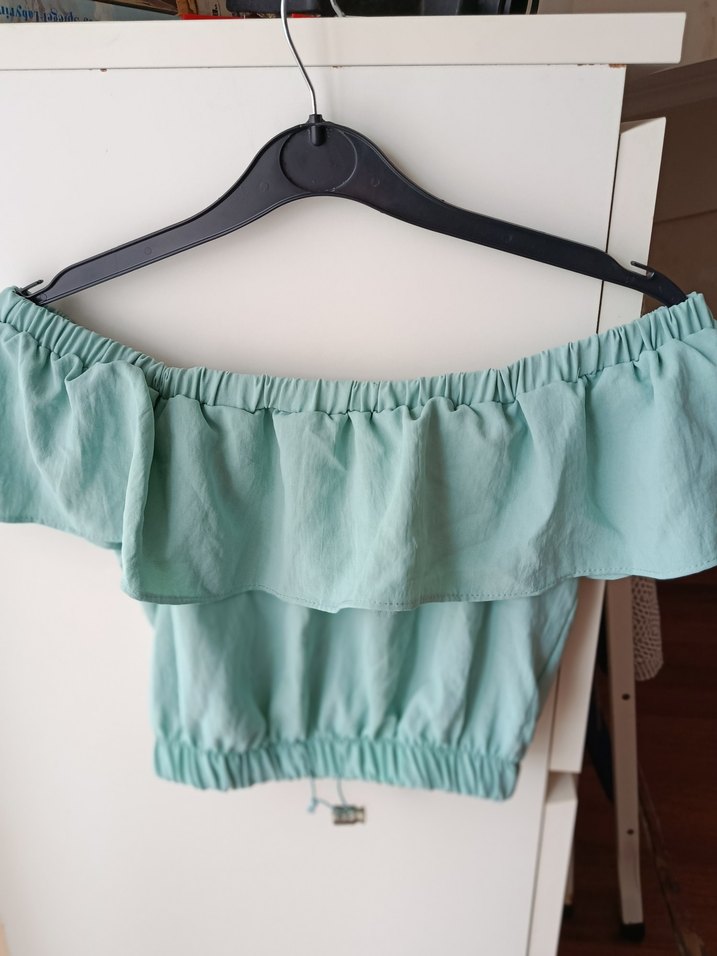 Kadın Turkuaz  Mini Bluz - Görsel 2