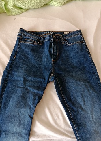 Kadın Lacivert Regular Fit Midi Kot Pantolon - Görsel 3