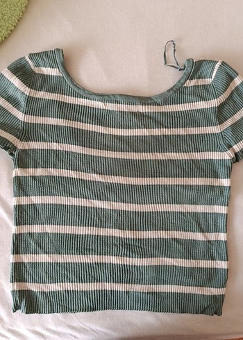 Çizgili Triko, Kısa Kollu - Görsel 4