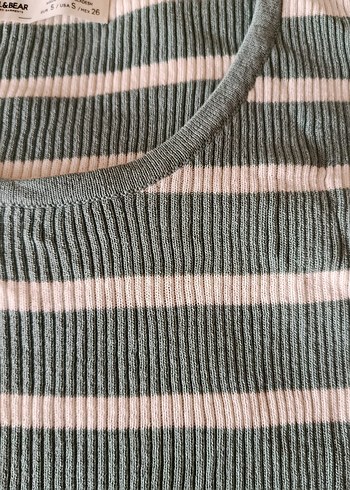 Çizgili Triko, Kısa Kollu - Görsel 3