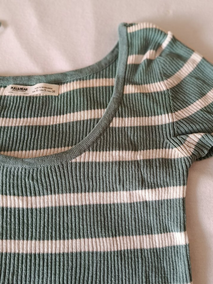 Çizgili Triko, Kısa Kollu - Görsel 2