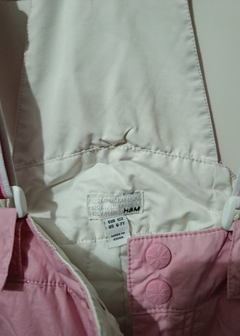 H&M kız Çocuk Pembe Ayarlanabilir Askılı kar pantolonu - Görsel 3