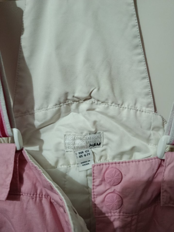 H&M kız  Çocuk Pembe Ayarlanabilir Askılı  kar pantolonu - Görsel 3