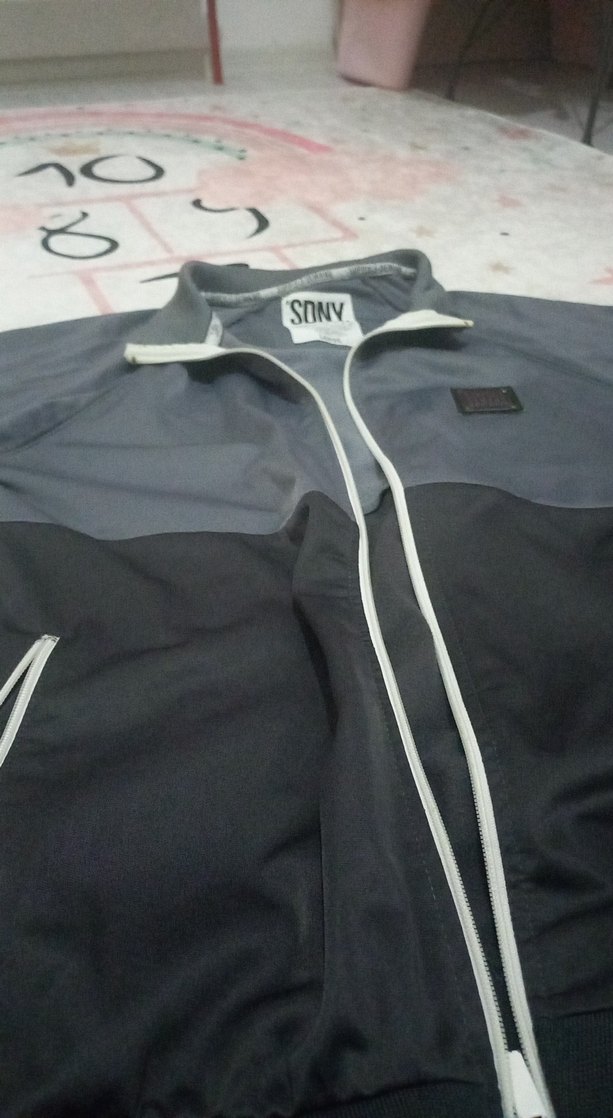 Gri Siyah Erkek Fermuarlı Street Style Ceket - Görsel 2