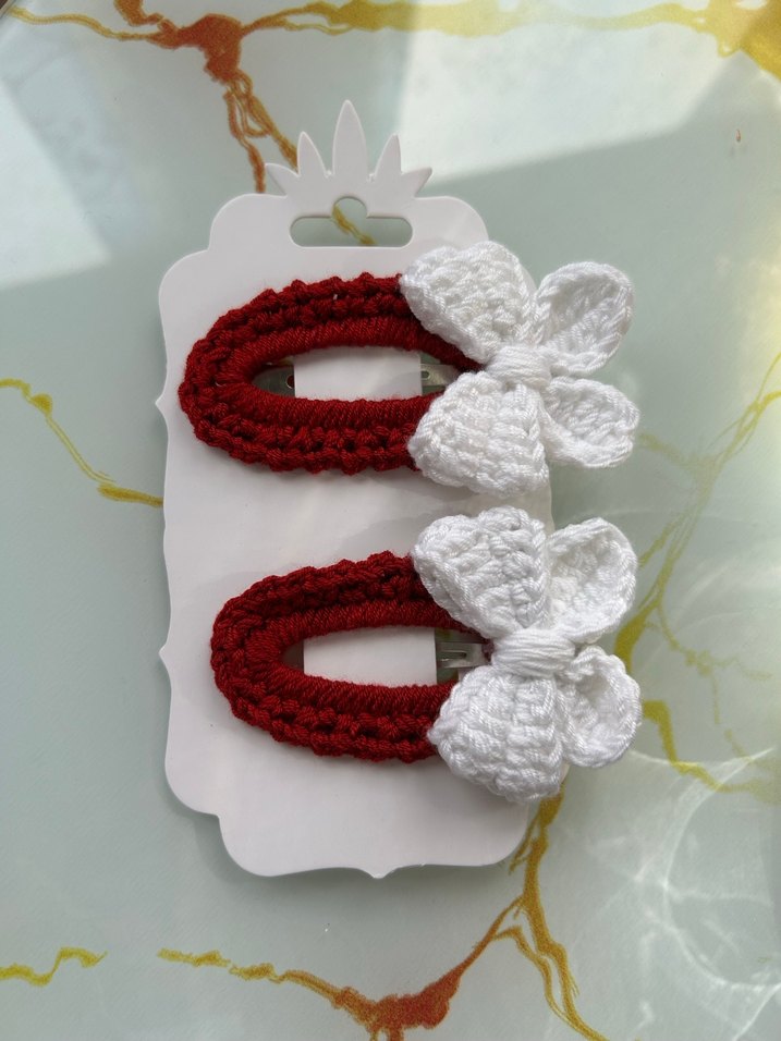 Rengarenk el örgü çocuk tokaları tek fiyat 35 çift 70 - Görsel 2