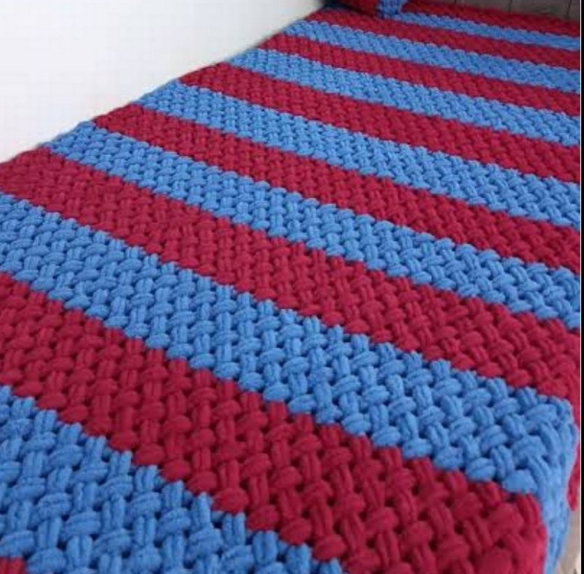 Renkli Örgü Desenli Battaniye - Görsel 2