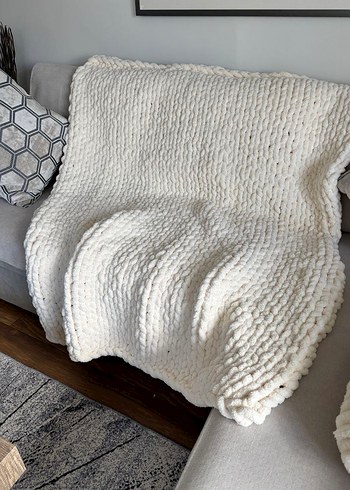 Kalın Örgü Battaniye Alize puffy - Görsel 9