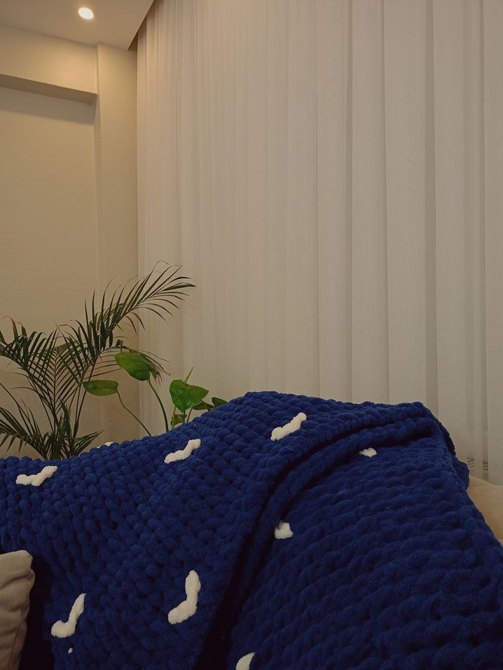 Kalın Örgü Battaniye Alize puffy - Görsel 2