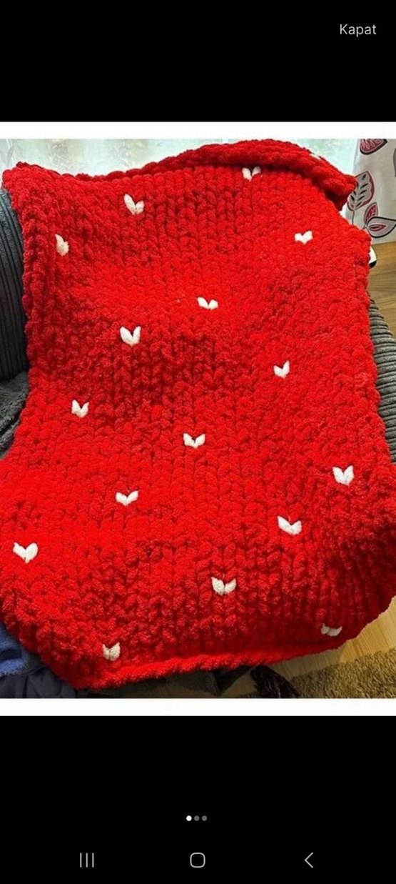 Kalın Örgü Battaniye Alize puffy - Görsel 3