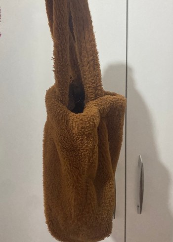 Kahverengi Peluş Kadın Omuz Çantası - Görsel 2