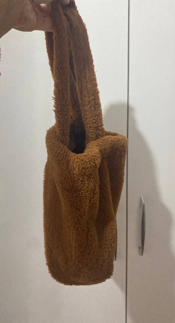 Kahverengi Peluş Kadın Omuz Çantası - Görsel 2