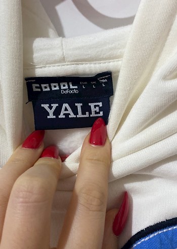 Beyaz V Yaka Baskılı Kadın Sweatshirt - Görsel 3