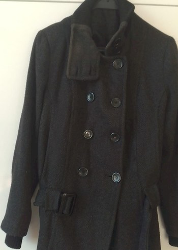 Siyah Çift Düğmeli Kaban - Görsel 2