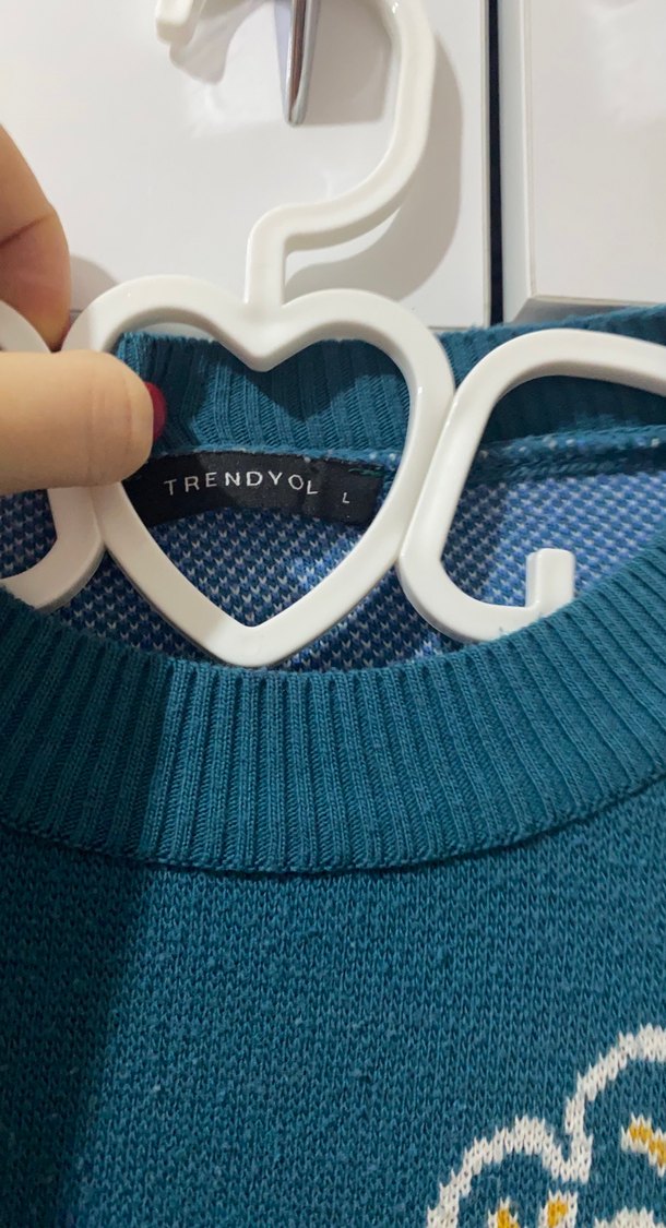 Çiçek Desenli Örgü Kadın Kazak - Görsel 2