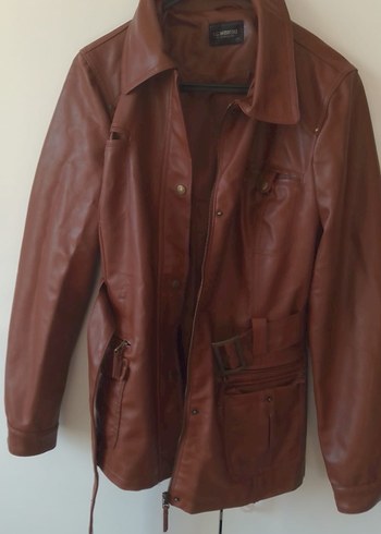Kahverengi Kadın Deri Ceket - Görsel 2