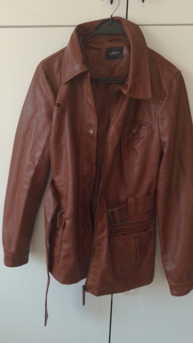 Kahverengi Kadın Deri Ceket - Görsel 2