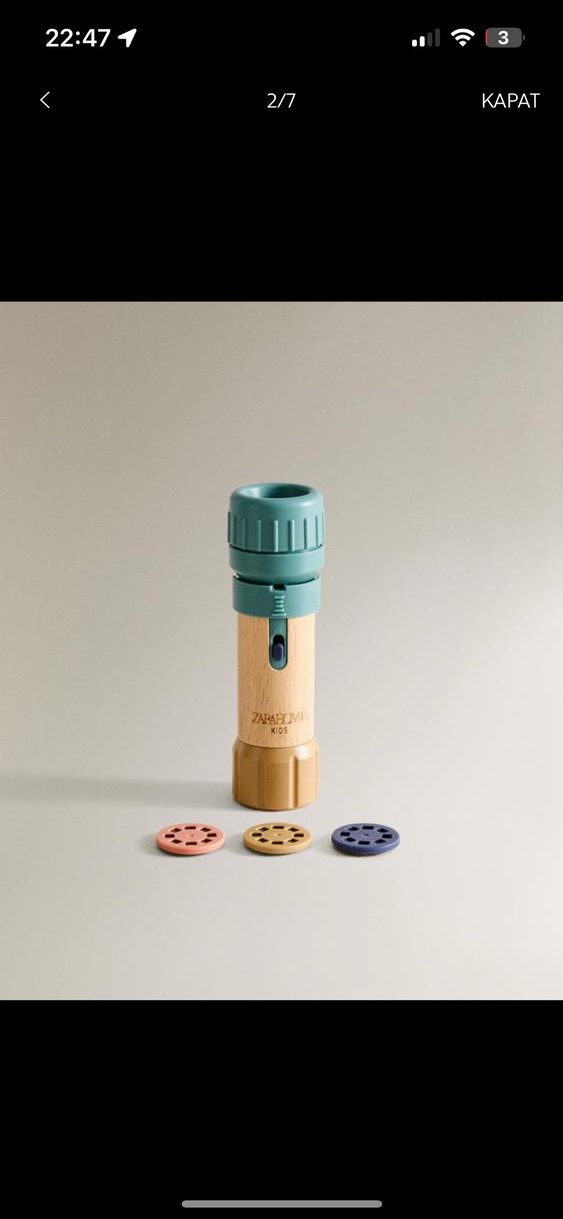 Zara home kids Ahşap Projeksiyonlu El Feneri Oyuncak - Görsel 2