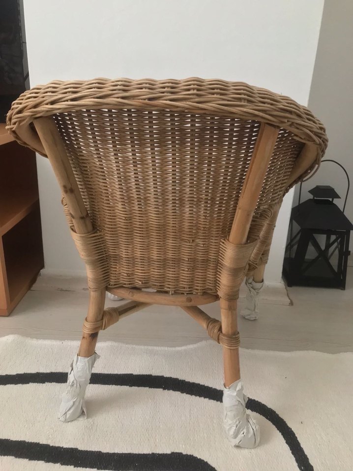 İkea agen rattan hasır çocuk sandalyesi - Görsel 4