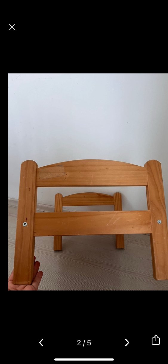 İkea duktıg ahşap oyuncak Bebek Yatağı - Görsel 2