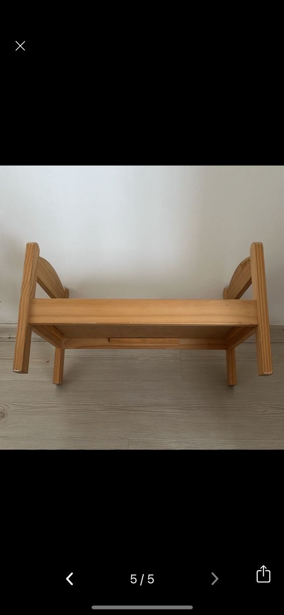 İkea duktıg ahşap oyuncak Bebek Yatağı - Görsel 5