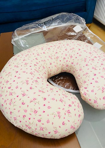 Pembe Çiçek Desenli Hamile ve Emzirme Yastığı - Görsel 3